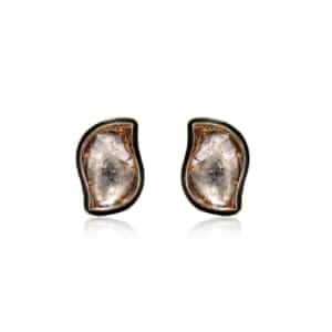 A Pair of Diamond and enamel A pair of 19th-century diamond and enamel gold stud earrings from India
