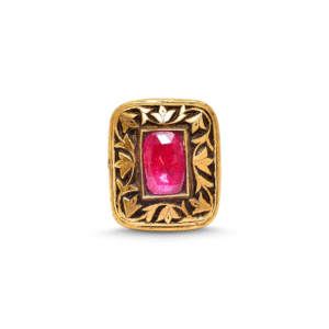 A 19th-century ruby and enamel gold ring from Hyderabad, India