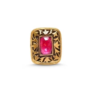A 19th-century ruby and enamel gold ring from Hyderabad, India A 19th-century ruby and enamel gold ring from Hyderabad, India